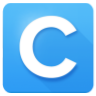 Clever logo blue square with large C