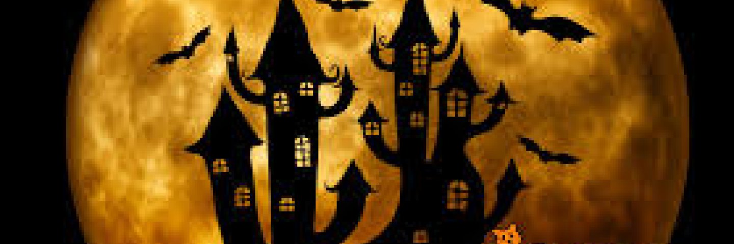 Happy Halloween haunted house clip art