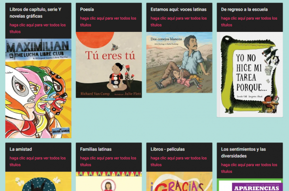 a collection of covers of Spanish language children's books