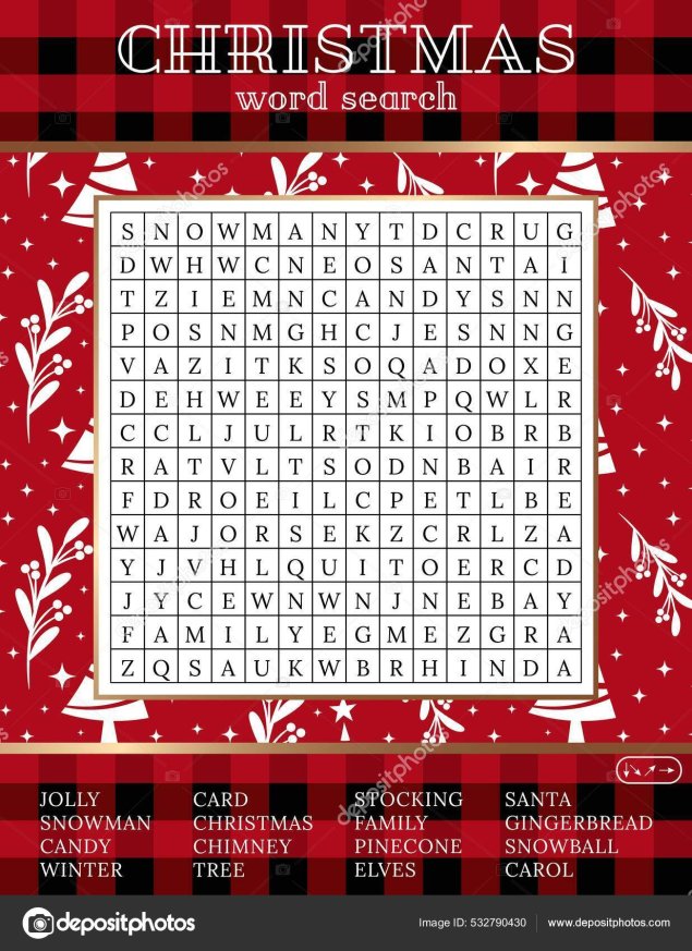 Christmas themed word search puzzle.